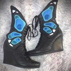 US size 8 Adidas Originals Jeremy Scott Butterfly Wings Wedge Boots